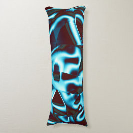 Blått cyan på abstrakt band upp mörk röd kroppskudde