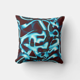 Blått cyan på abstrakt band upp mörk röd kudde