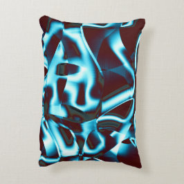Blått cyan på abstrakt band upp mörk röd prydnadskudde