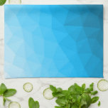 Blått cyanövertoningsgeometriskt nät mönster Trian Kökshandduk<br><div class="desc">Triangelns geometriska nät med ljusövertoning av mörk blått typ: mönster,  ombre,  nät,  trianglar,  geometri,  geometri,  övertoning,  coola,  triangel,  ljusblå,  cyan</div>