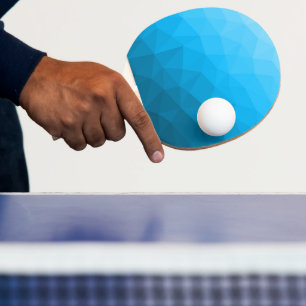 Blått cyanövertoningsgeometriskt nät mönster Trian Pingisracket