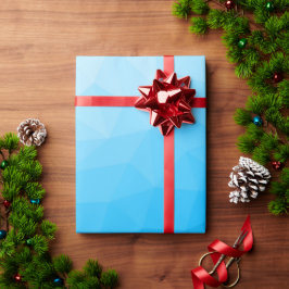 Blått cyanövertoningsgeometriskt nät mönster Trian Presentpapper