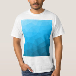 Blått cyanövertoningsgeometriskt nät mönster Trian T Shirt