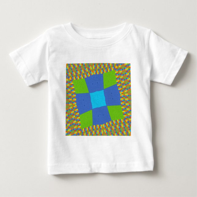 Blått cyanskt Grönt med vacker Fantastisk T-shirt (Framsida)