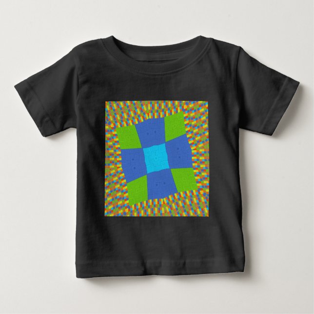 Blått cyanskt Grönt med vacker Fantastisk T-shirt (Framsida)