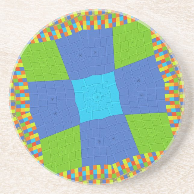 Blått cyanskt Grönt med vacker Fantastisk Underlägg (Framsidan)