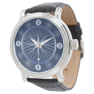 Blått cykelhjul för sport armbandsur