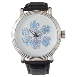 Blått Daisy - bevakning Armbandsur