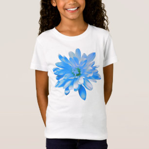 Blått daisy, blommigt av återgivning t shirt