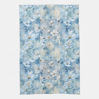 Blått Daisy Blommigt Patchwork Kitchen Towel Kökshandduk