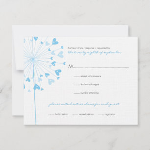 Blått Dandelion Flowers Kärlek Bröllop OSA Card Kort