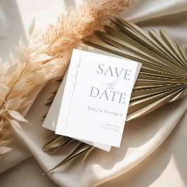 Blått Där Evigheten Börjar Spara Datumet Meddelande Vykort