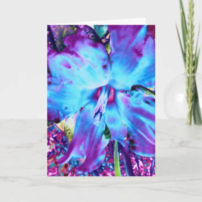 Blått deffodilationskort kort (Framsida)