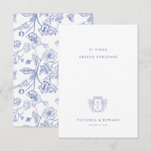 Blått dekorationskort för Bröllop i Vapensköld Inbjudningar