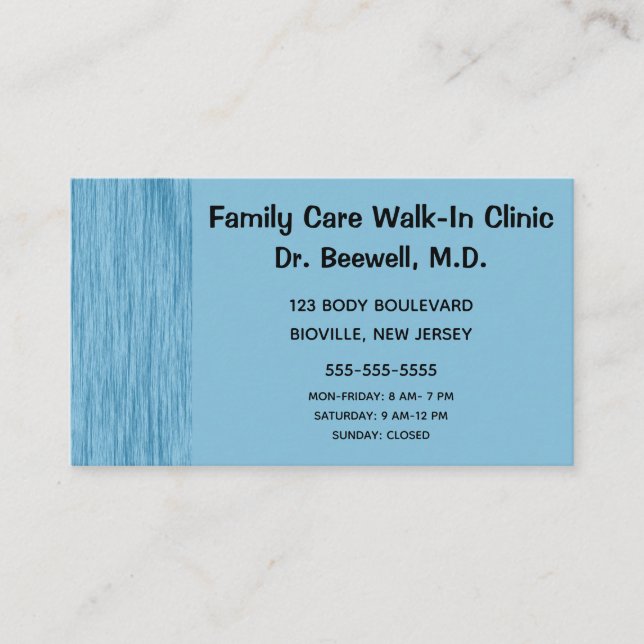 Blått dekorbakgrund visitkort (Framsida)