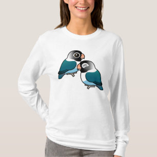Blått den förtjusande maskerade lovebirden parar tee shirt