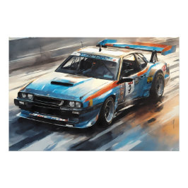 Blått deportyr Tävla Fototryck