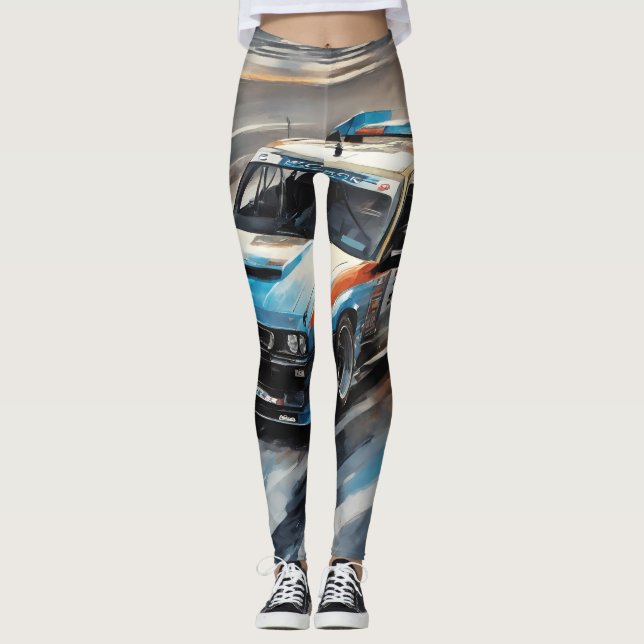 Blått deportyr Tävla Leggings (Framsida)