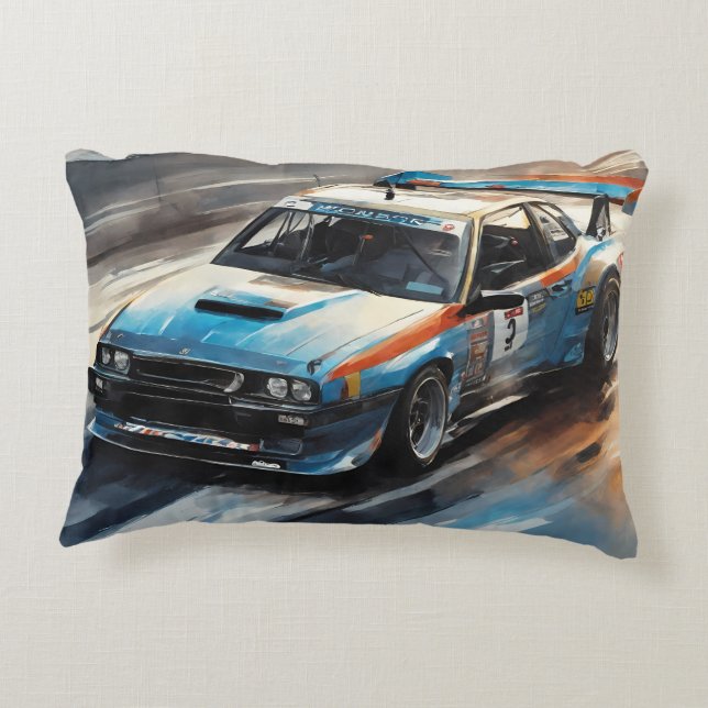 Blått deportyr Tävla Prydnadskudde (Baksidan)