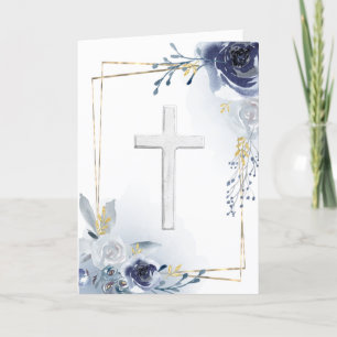 Blått designekort för blommigt inbjudan