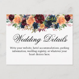 Blått detaljhölje för Guld Burgundy Vin Vykort