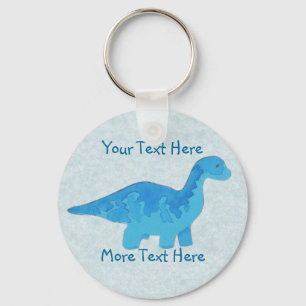 Blått Dino Keychain Nyckelring