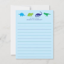 Blått Dinosaur Cute Barn Dino-platskort