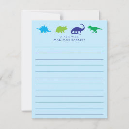 Blått Dinosaur Cute Barn Dino-platskort Tack Kort