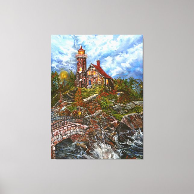 "Blått dörrljus" Canvastryck (Framsida)