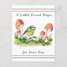 Blått drag och flytande Agaric-färg Helg Vykort