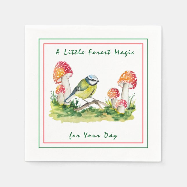 Blått drag och flytande Agaric-färg Pappersservett (Framsidan)