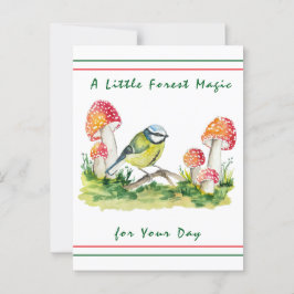 Blått drag och flytande Agaric-färg Vykort