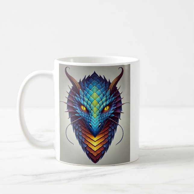 Blått Dragon Head Kaffemugg (Vänster)