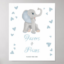 Blått elefantfavoriter och pris för babyvisningssk poster