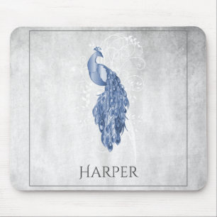 Blått Elegant Peacock Personlig Mouse Pad Musmatta