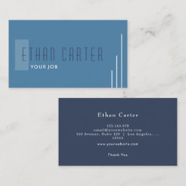 Blått Elegant Professionell Monogram Visitkort