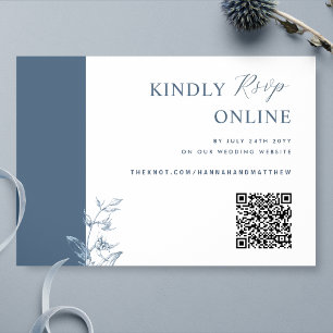Blått Elegant QR-kod för OSA Bröllop-djurutrymmets Tilläggskort