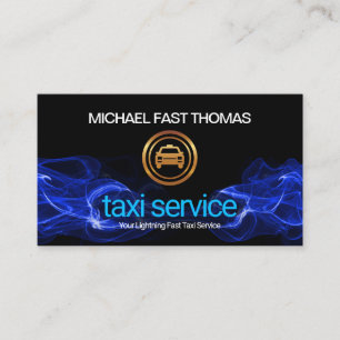 Blått elektriskt blixtsnabbt Taxi-drivrutin Visitkort