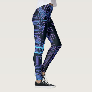Blått elektroniskt kretskort av typen Geek Out NER Leggings