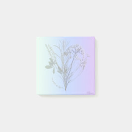 Blått eller lila - skicka anteckning post-it block