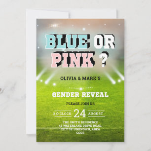 Blått eller Rosa Gender i Stadium Inbjudningar