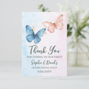 Blått eller Rosa Gender Visa babyskor Party Tack Kort