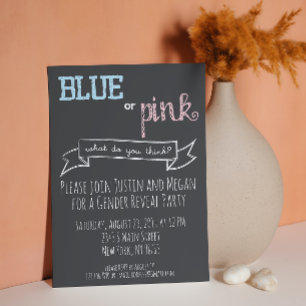 Blått eller Rosa Köns Avslöjande Bebis Baby Shower Inbjudningar