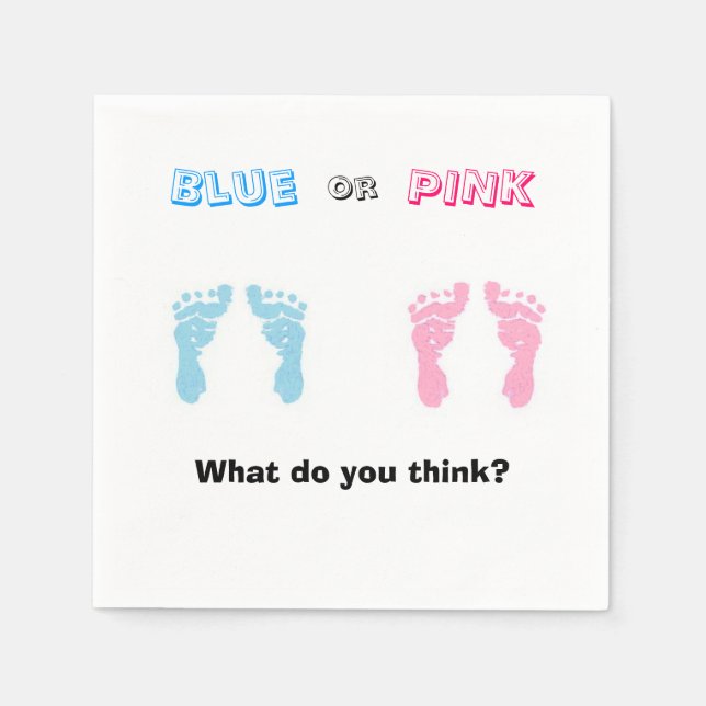 "Blått eller Rosa?" Pappra blöjor Pappersservett (Framsidan)