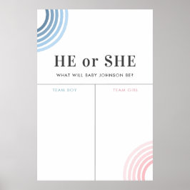 Blått eller Rosa Regnbåge Gender - Visa rösttecken Poster