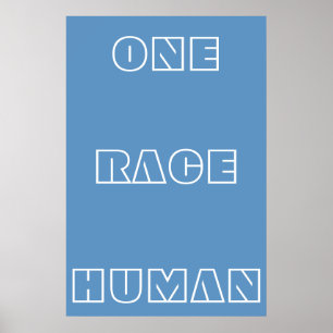 Blått en Tävling-text för humant citattext Poster