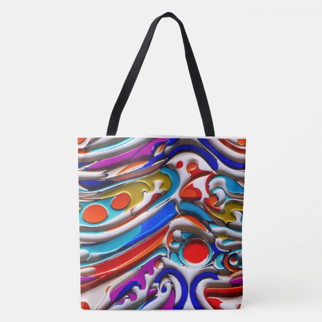 Blått Enamel Tote Bag Tygkasse (Framsida)