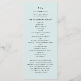 Blått enkelt bröllop. Elegantens klassiska typogra Program