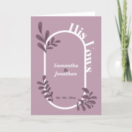 Blått enkelt Bröllop hans visitkort Tack Kort