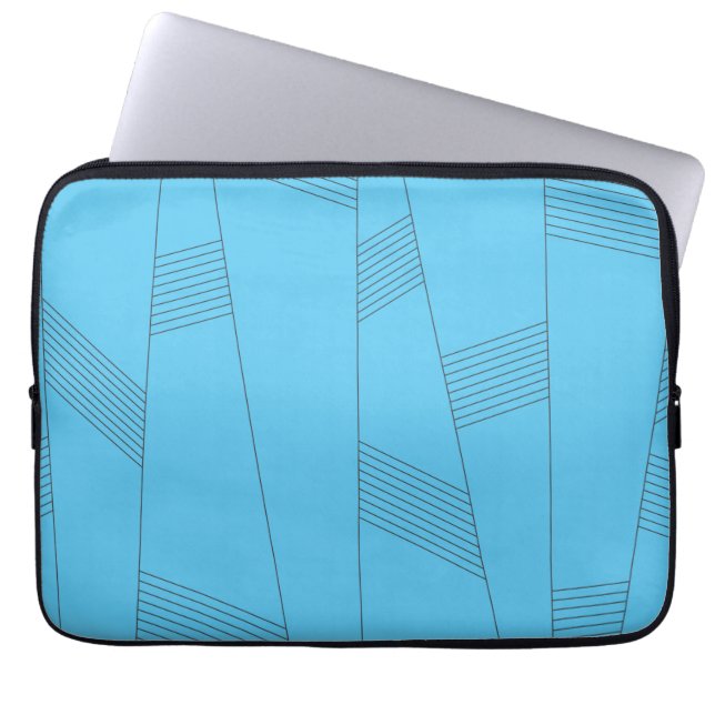 Blått, enkelt, elegant, abstrakt mönster laptop fodral (Framsidan)